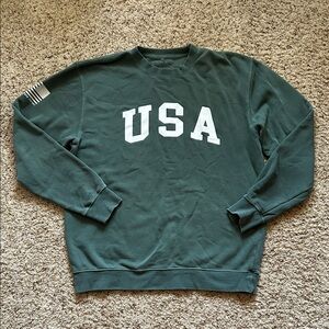 American Freedom Company USA Sweatshirt Crewneck Forest Dark Green